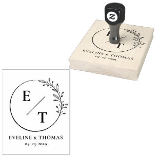 Boho Blumenhain Logo für die botanische Hochzeit Gummistempel