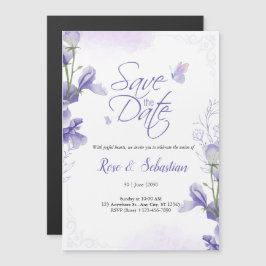 Boho-Blumenhochzeit-Einladung & Lila Magneteinladung