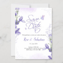 Boho-Blumenhochzeit-Einladung & Lila