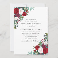 Boho Blumenhochzeit. Rot-weiß-elegante Blume