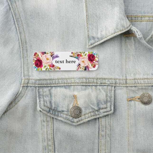 Boho blumenklassische Bezeichnung Namensschild (Beispiel)
