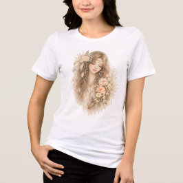 Boho-Blumenmädchen Tri-Blend Shirt