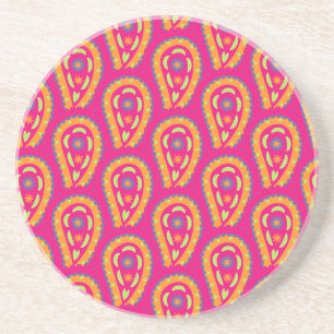 Boho-Blumenmotiv in Rosa Getränkeuntersetzer