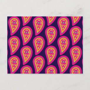 Boho-Blumenmotiv in Rosa Postkarte