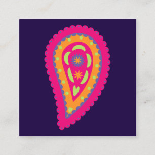 Boho-Blumenmotiv in Rosa Telefonnummerkarte
