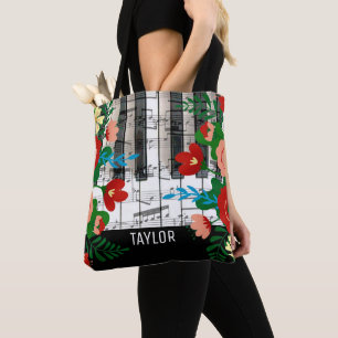 Boho-Blumenmusik benutzerdefinierter Name Tasche