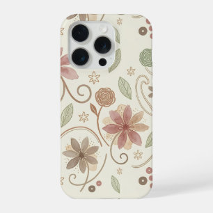 Boho-Blumenmuster iPhone 15 Pro Hülle