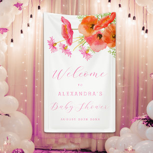 Boho-Blumenmuster-personalisierte Mädchen-Baby-Par Banner