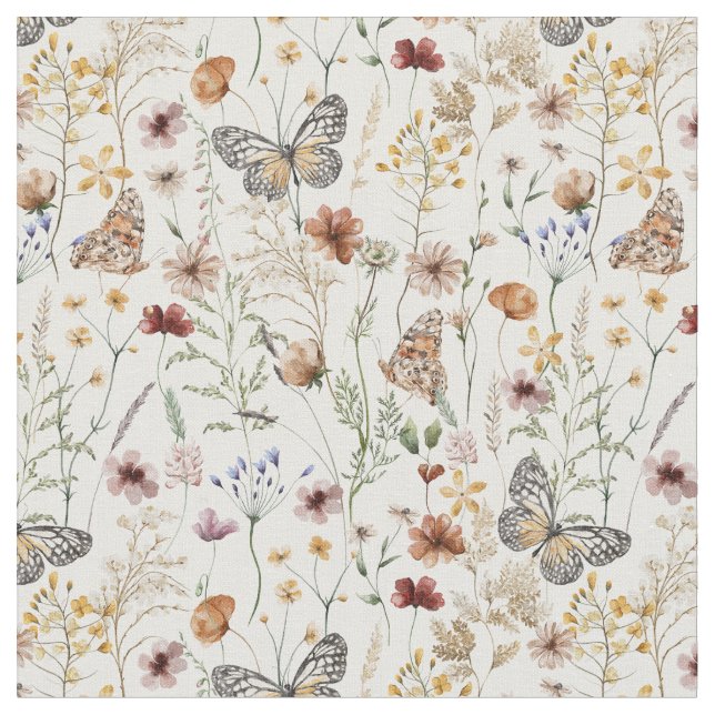 Boho-Blumenmuster  Stoff (Nahaufnahme)