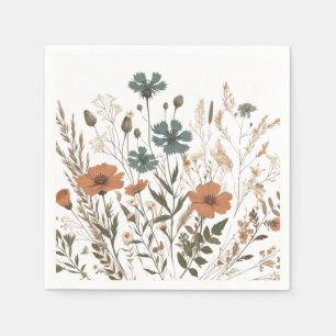 Boho Blumenpapier Party Serviette, Wildblumen Serviette