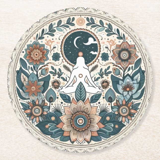 Boho blumenpastellfarbene Untersetzer (Vorderseite)