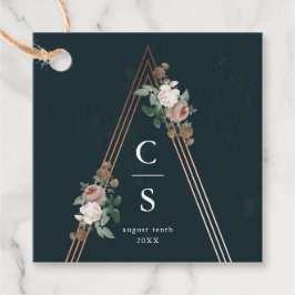 Boho blumenpyramidenförmige Gastgeschenk Hochzeite Geschenkanhänger