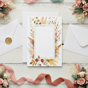 Boho-Blumenrahmen leere Hochzeit Einladung