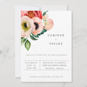 Boho-Blumenstrauß-Hochzeitseinladung Ankündigung