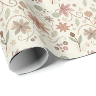 Boho-Blumenverpackungspapier Geschenkpapier