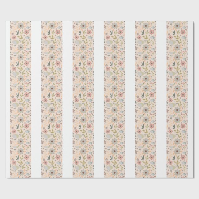 Boho-Blumenverpackungspapier-Muster-Cute Ästhetik Geschenkpapier (Flach)