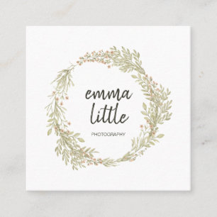 Boho BlumeWreath Quadratische Visitenkarte