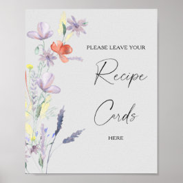 Boho bluoral Ihre Rezepte Karte hier Plakat