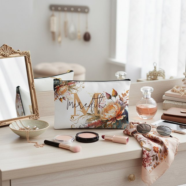 Boho bluoral personalisiert zubehörtasche (Von Creator hochgeladen)