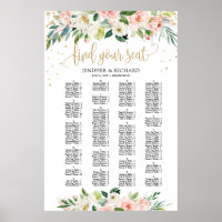 Boho blush alphabetische Hochzeitssattelkarte