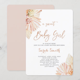 Boho Blush Baby Duschmädchen Einladung