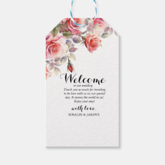 Boho-Blush-Blumenhochzeits-Einladung Geschenkanhänger