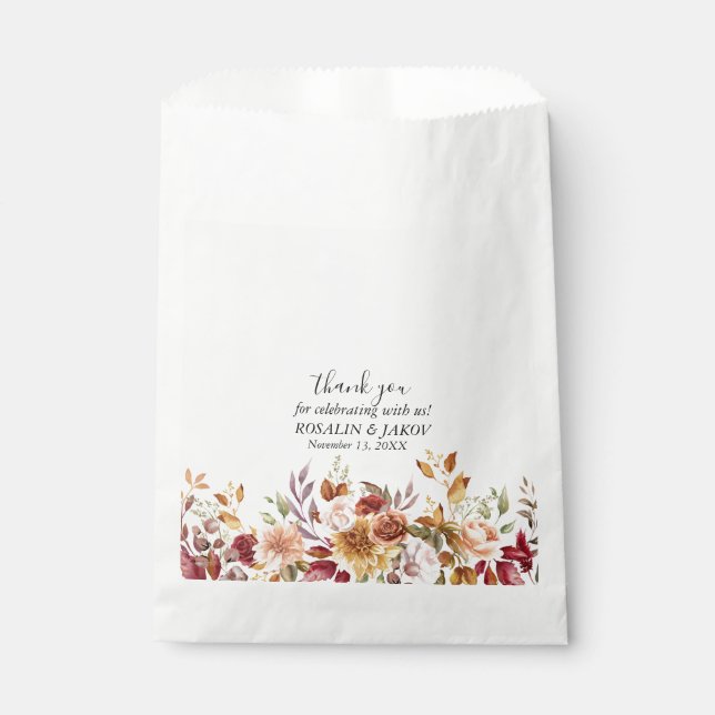 Boho-Blush-Blumenhochzeits-Einladung Geschenktütchen (Vorderseite)