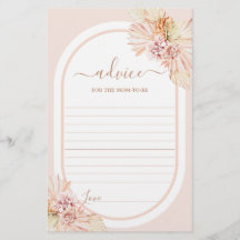 Boho Blush Desert Conseils à maman d'être carte