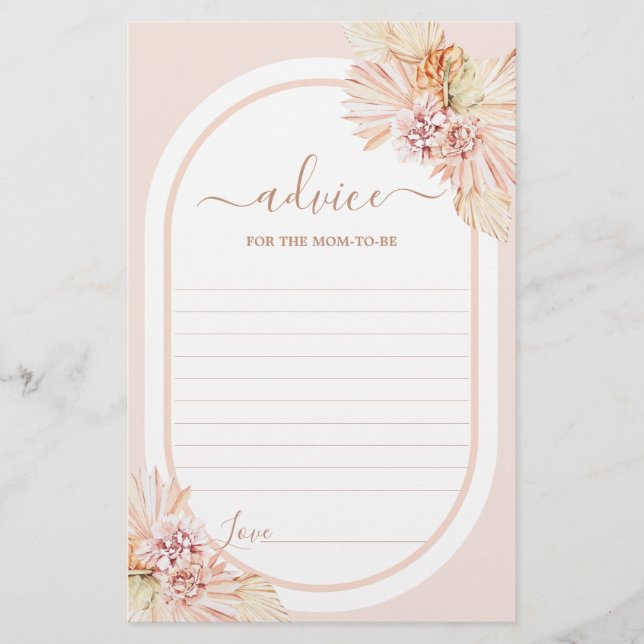 Boho Blush Desert Conseils à maman d'être carte (Devant)