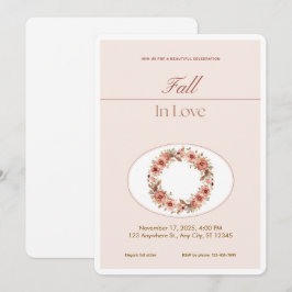 Boho Blush Fall Romance Floral Wedding Invitation Einladung
