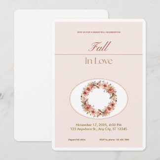 Boho Blush Fall Romance Floral Wedding Invitation Einladung