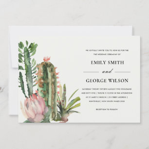 BOHO BLUSH FLORAL DESERT CACTI FOLIAGE WEDD EINLADUNG