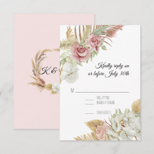 BOHO Blush Floral Pampas Grass Palm Folime RSVP