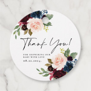 Boho Blush Floral Vielen Dank Baby Dusche Geschenk Geschenkanhänger
