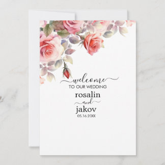 Boho Blush Floral Wedding Invitation