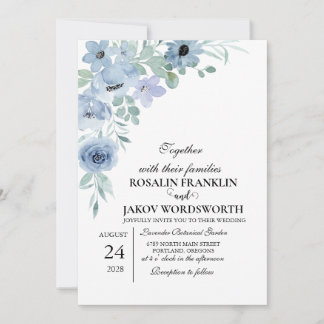 Boho Blush Floral Wedding Invitation