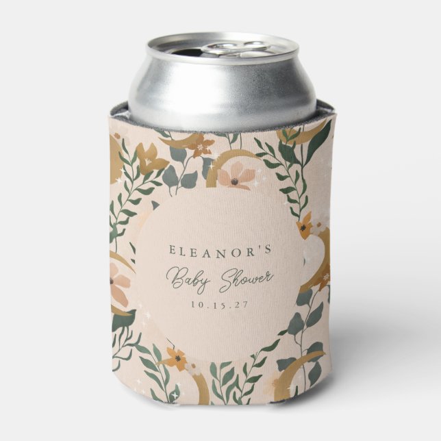 Boho Blush Green Botanical Moon Custom Baby Dusche Dosenkühler (Kanne Vorderseite)