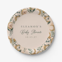 Boho Blush Green Botanical Moon Custom Baby Dusche