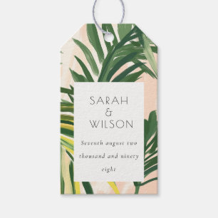 Boho Blush Green Palm Beach Hochzeit Geschenkanhänger
