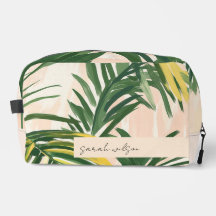 Boho Blush Green Tropical Palm Blätter Beach