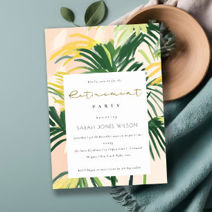 Boho-Blush Grün Tropische Palme Ruhestand Einladung