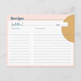 Boho Blush & Mustard Premium Rezept Card Mitteilungskarte