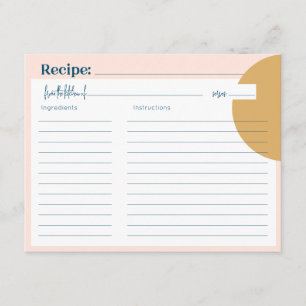 Boho Blush & Mustard Premium Rezept Card Mitteilungskarte