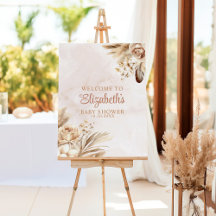 Boho Blush Pampas Grass Baby Dusche Willkommen