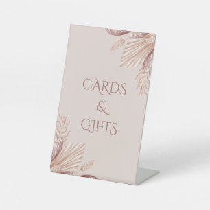 Boho Blush Pampas Grass Mariage Panneau