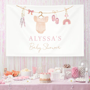 Boho Blush Pink Baby Clothes Girl Babydusche Banner