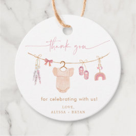 Boho Blush Pink Baby Clothes Girl Babydusche Geschenkanhänger
