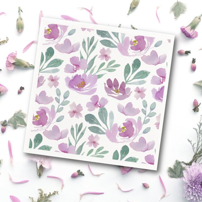 Boho Blush Pink Blumenmuster Hochzeit Serviette (Von Creator hochgeladen)