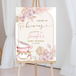 Boho Blush Pink Ein Baby brütet Begrüßungszeichen Poster