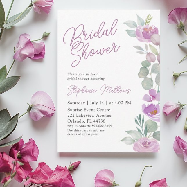 Boho Blush Pink Floral Bridal Shower Einladung (Von Creator hochgeladen)